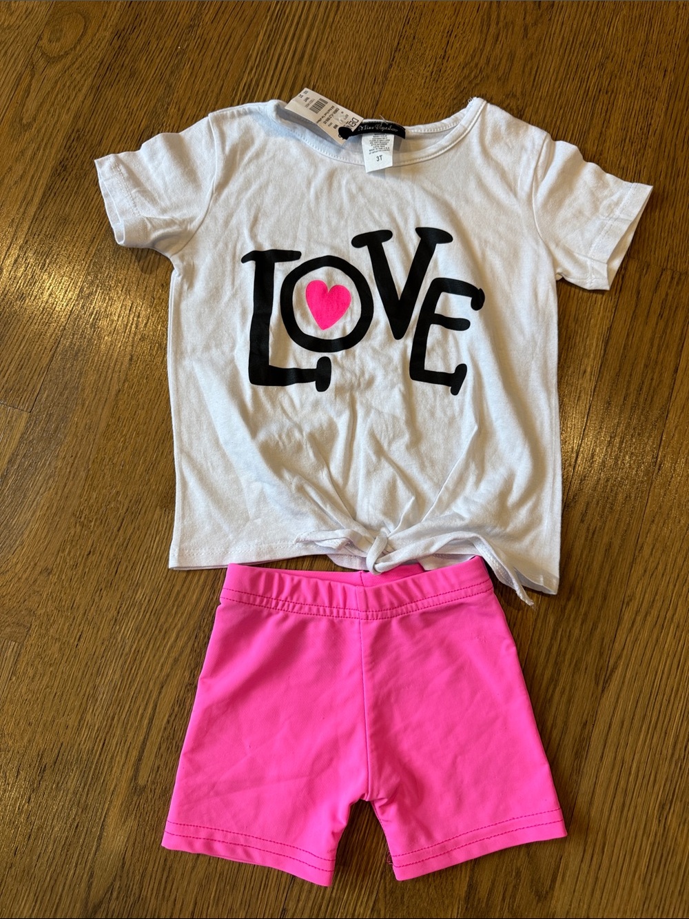 Dori Creations Hot Pink Short Miss Popular LOVE Tee 3T NWT